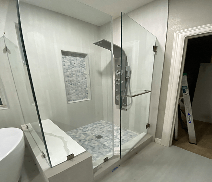 Luxurious Separate Shower Area With Glass Doors